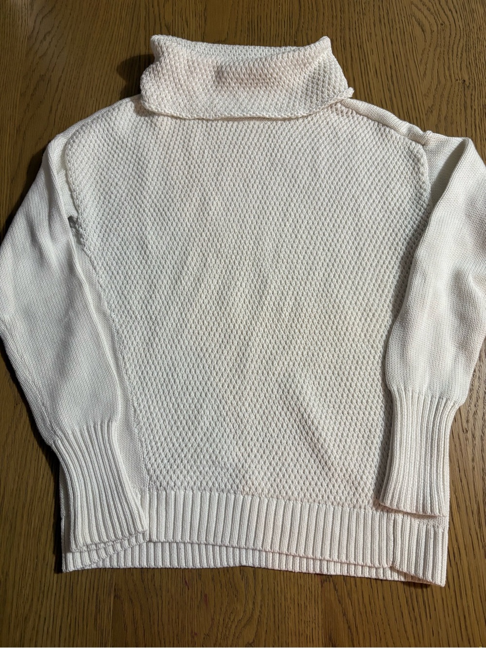 Athleta Cream Textured Turtleneck Sweater